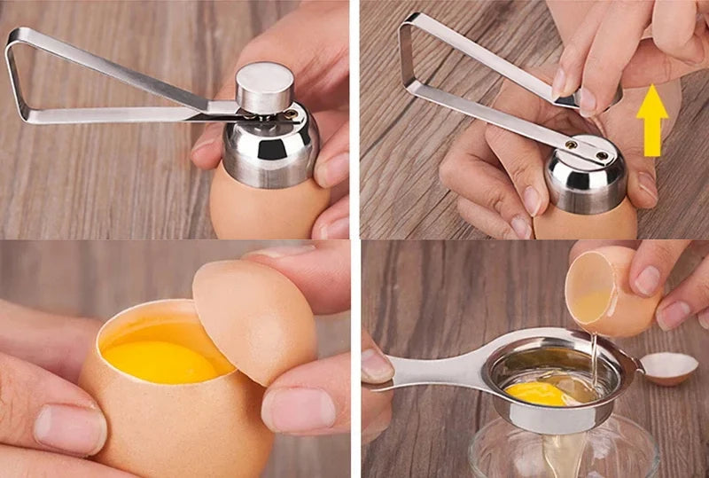 New Originality Stainless Steel Egg Shell Opener Eggshell Separator Household Single Head Egg Opener Kitchen Small Tool
