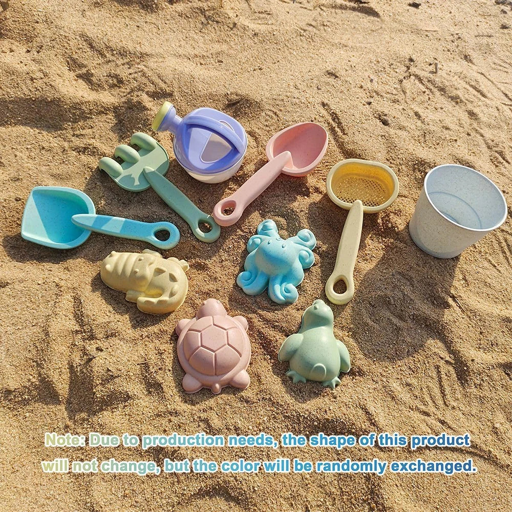 11Pcs Beach Toys Set Gift Package Sand Toys for Kids Sandbox Toys with Collapsible Bucket Shovel Set Sand Molds Summer Outdoor