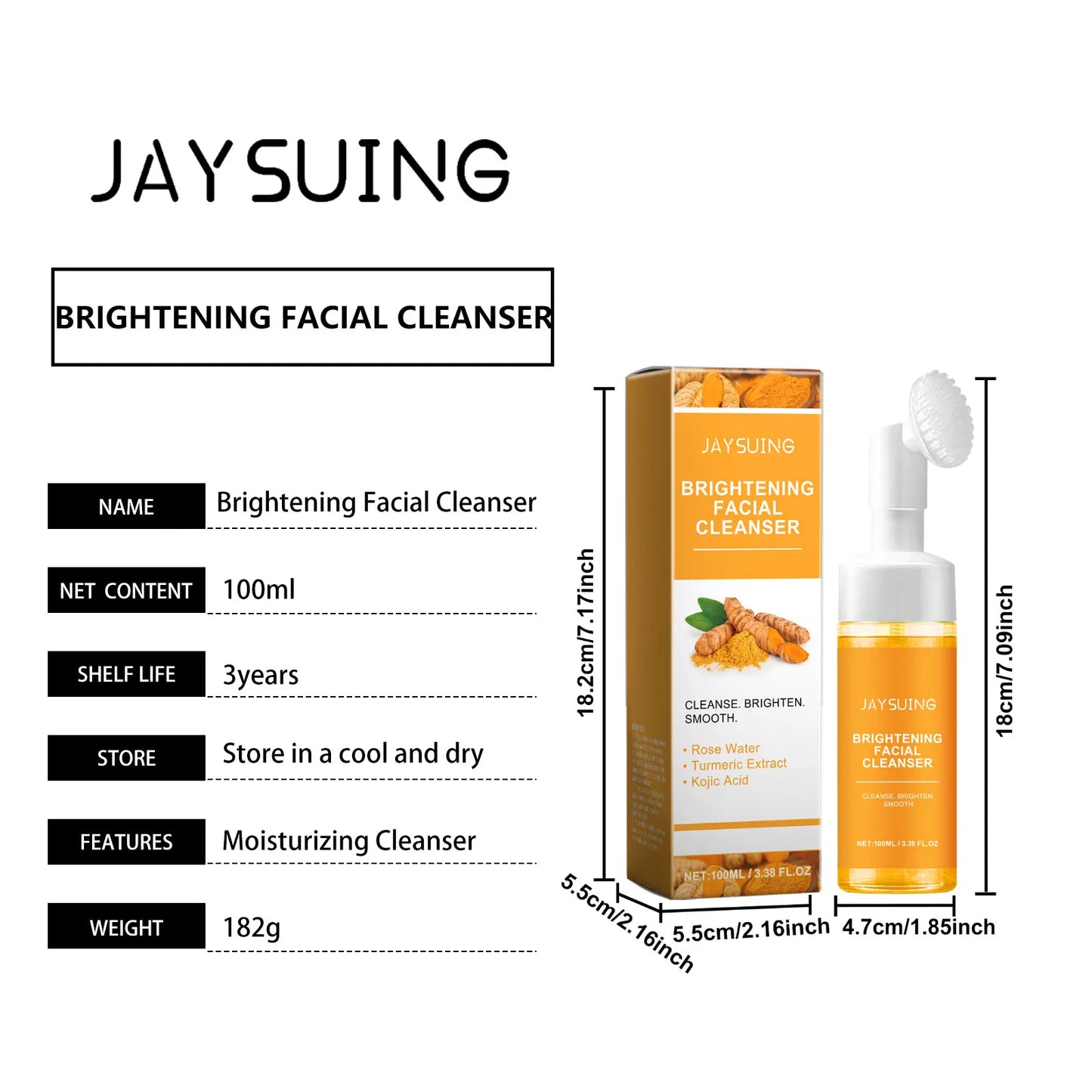 Turmeric Deep Cleansing Cleanser Exfoliate Reduce Facial Dirt Gentle Oil Control Nourish Skin Massage Moisturizing Face Cleanser