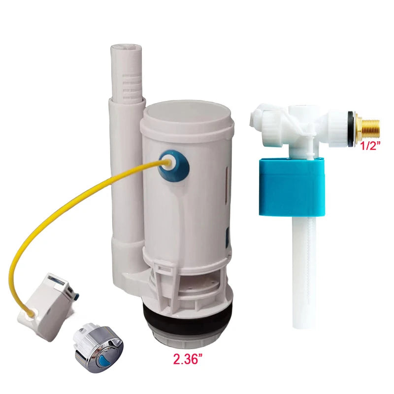 WETIPS Linear Control Toilet Fitting Outlet Valve Water Saving Flush Water Saving Flush Kit Toilet Tank Drain Fittings System