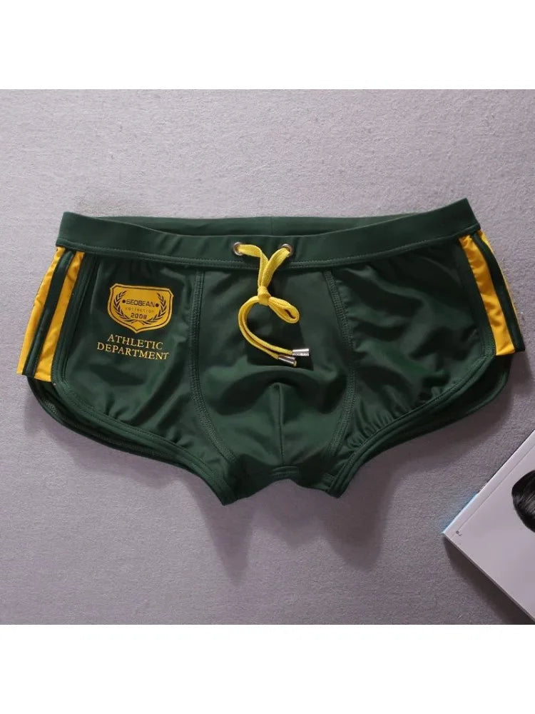 2026 Triangle Flat Angle Fashion Beachside Men's Swimsuit Surfing Trunks Rope Model 30806