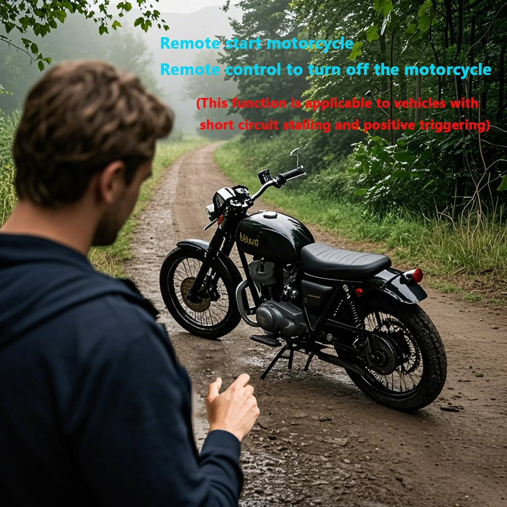 New multifunctional motorcycle anti-theft alarm with automatic defense, ignition and shutdown, silent dual flash steering prompt