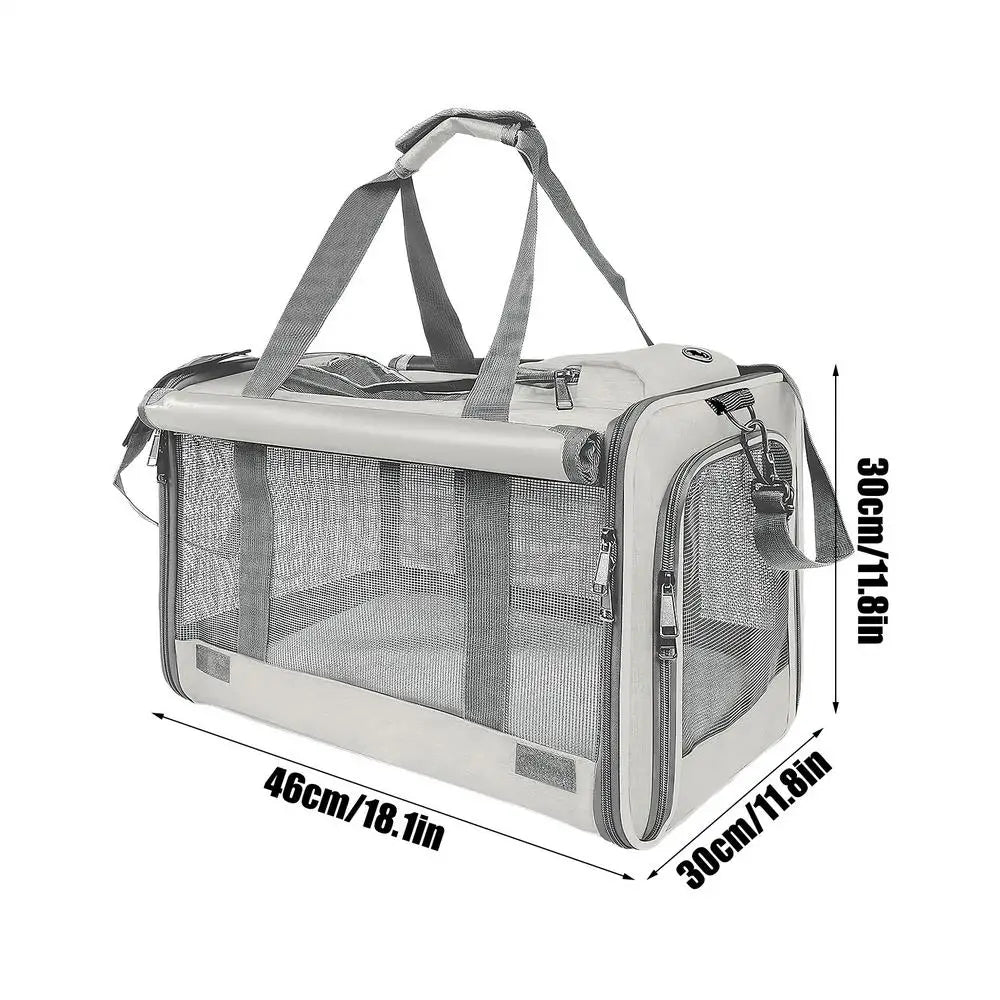 Breathable Pet Cat Travel Carrier, 20lbs Capacity Tote Bag, Outdoor Adventure Portable Container for Car Airplane Camping Vet