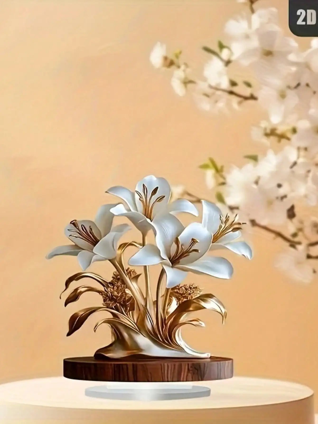 1 piece of lily desktop decoration ornament suitable for living room desktop and office decoraValentine Day wedding decor gifts