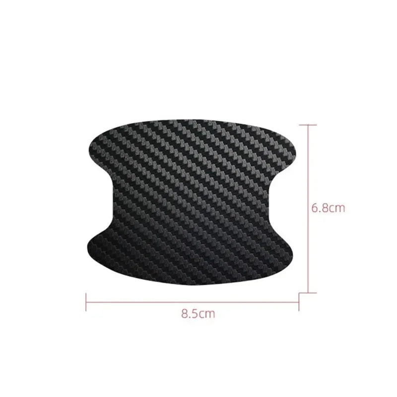 4 Pieces of Car Door Handle Protective Film, Carbon Fiber Stickers, Scratch Resistant Covers, Exterior Accessories,