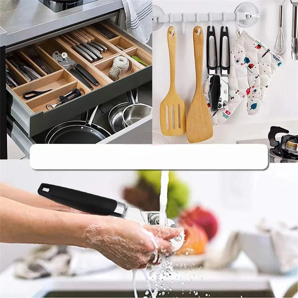 Stainless Steel Can Opener Multifunctional Manual Strong Grip Opener Side Cut Tins Bottle Opener Kitchen Gadgets