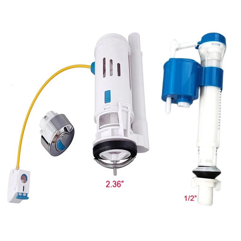 WETIPS Linear Control Toilet Fitting Outlet Valve Water Saving Flush Water Saving Flush Kit Toilet Tank Drain Fittings System