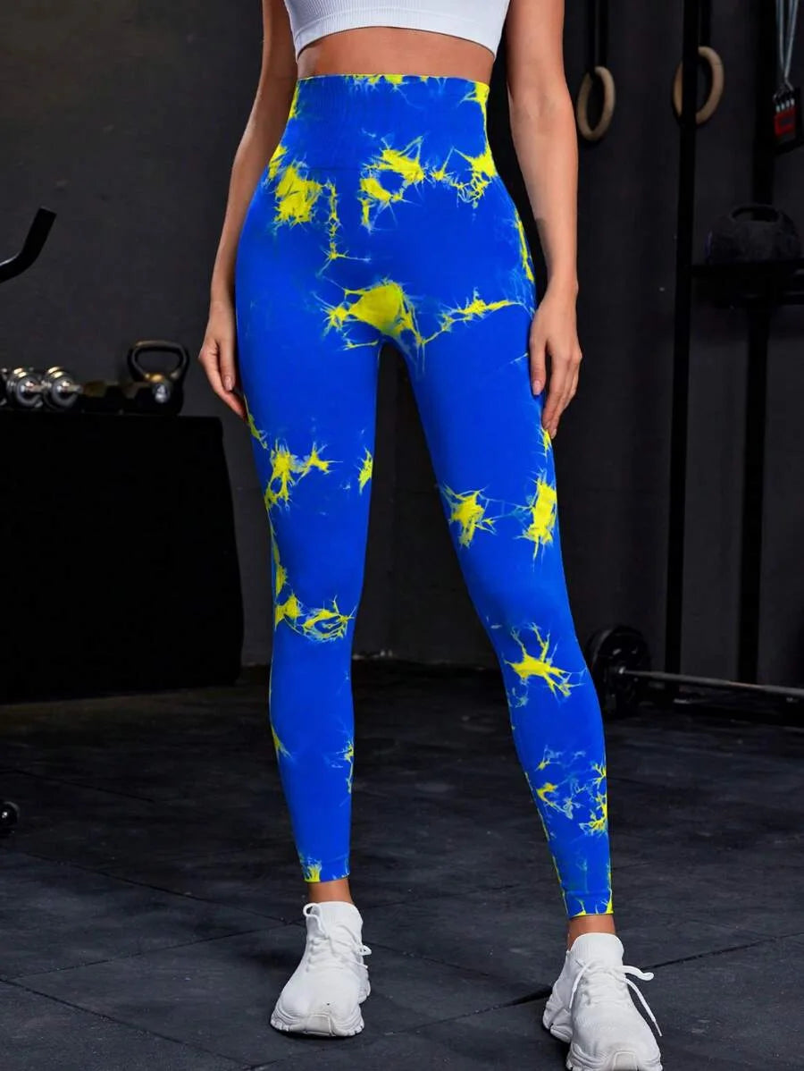 New 3D Print Tie Dye Sports Pants Women Seamless  Leggings High Waist Fitness Push Up Leggings Gym Clothing Workout Tights