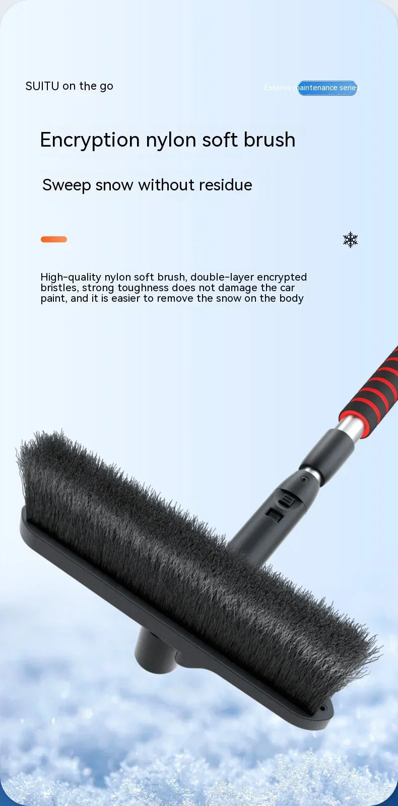 Extendable Car Snow Shovel Ice Scraper Winter Auto Windshield Cleaner Brush Detachable Broom Snow Removal Tool Accessories