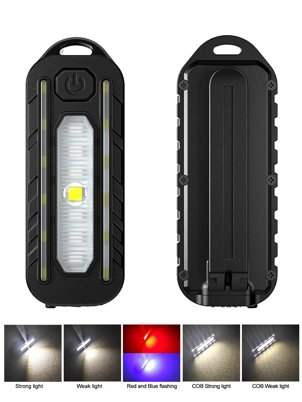 LED Red Blue Caution Emergency Police Light with Clip USB Rechargeable Shoulder Flashing Warning Safety Torch Bike Tail Lamp