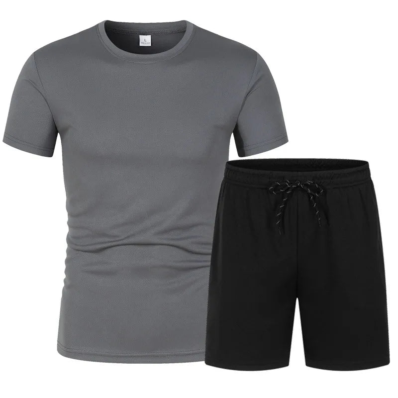 Summer Quick Drying Men's Sets Fashion tracksuits Casual Breathable Short Sleeve 2D Printed Sports T-shirt+Shorts Basketball Set
