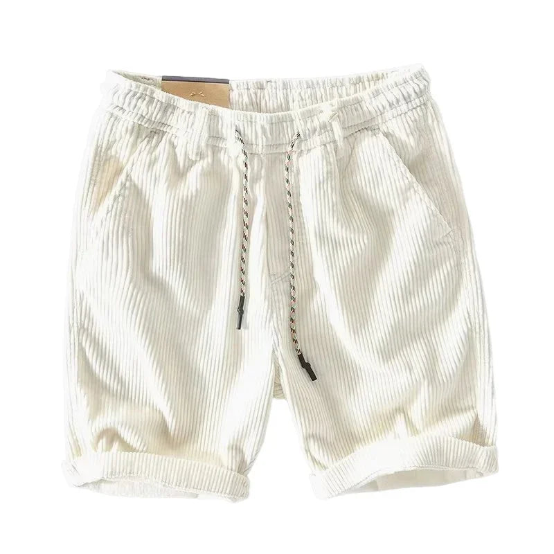 American Outdoor Beach Running Cargo Shorts Mens Summer Loose Casual Corduroy Waist Drawstring Shorts Basketball Sports Shorts