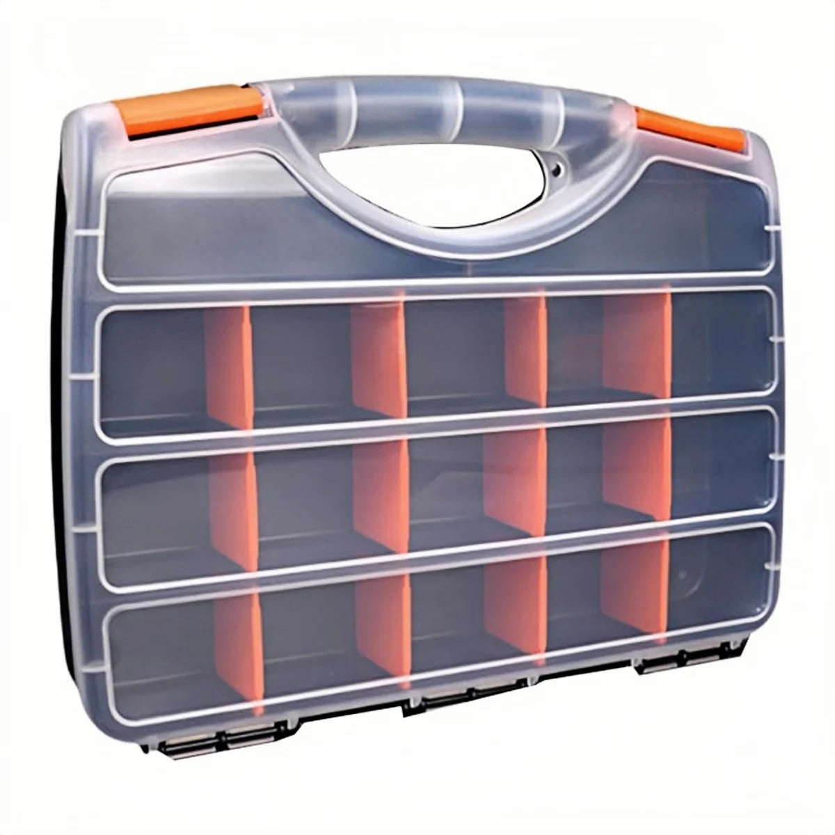 Hardware Parts Storage Box, Parts Organizer with Removable Dividers Hinged Lid for Store Nuts Bolts Screws Nails Small Hardwar