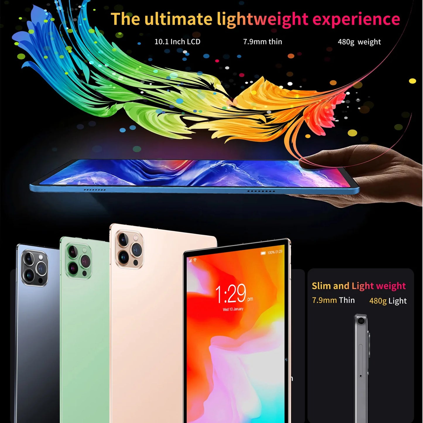2025 Global BDF Android 13 Android Tablet 4GB+64GB HD Touch Screen Dual Card WIFI 6000mAh Battery  Octa Core