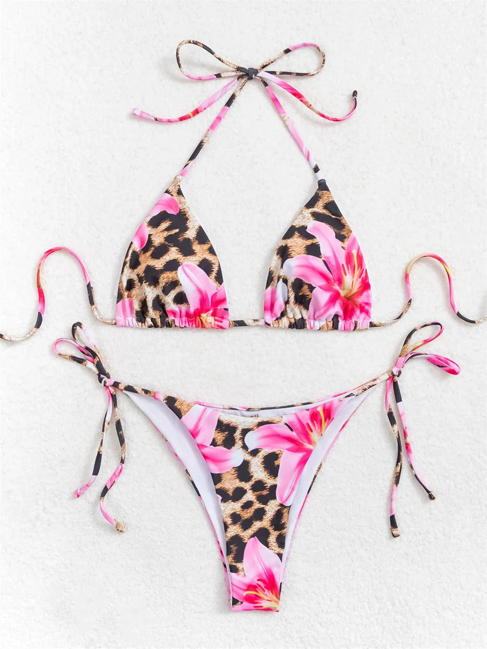 2026 New Flower Print Bikini Set Women's High Waist Long Skirt 3 Piece Swimsuit Sexy Mini Triangle Backless Thong Bathing Suit
