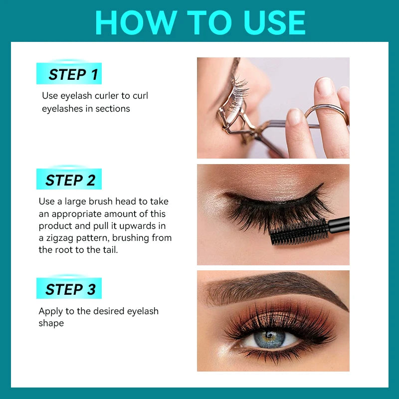 Mascara, waterproof and sweat proof, fast drying and anti smudge, long-lasting makeup, Create thick & natural eye makeup