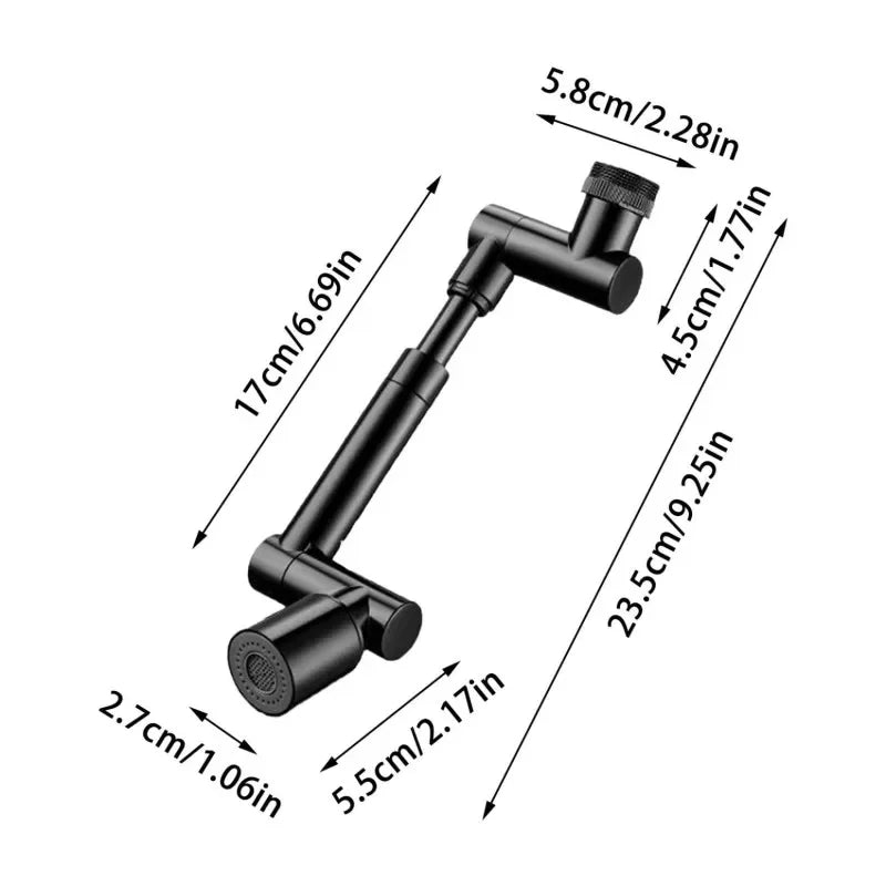 Retractable Universal 1440 °Swivel Robotic Arm Swivel Extension Faucet Aerator Kitchen Sink Faucet Extender 2 Water Flow Mode