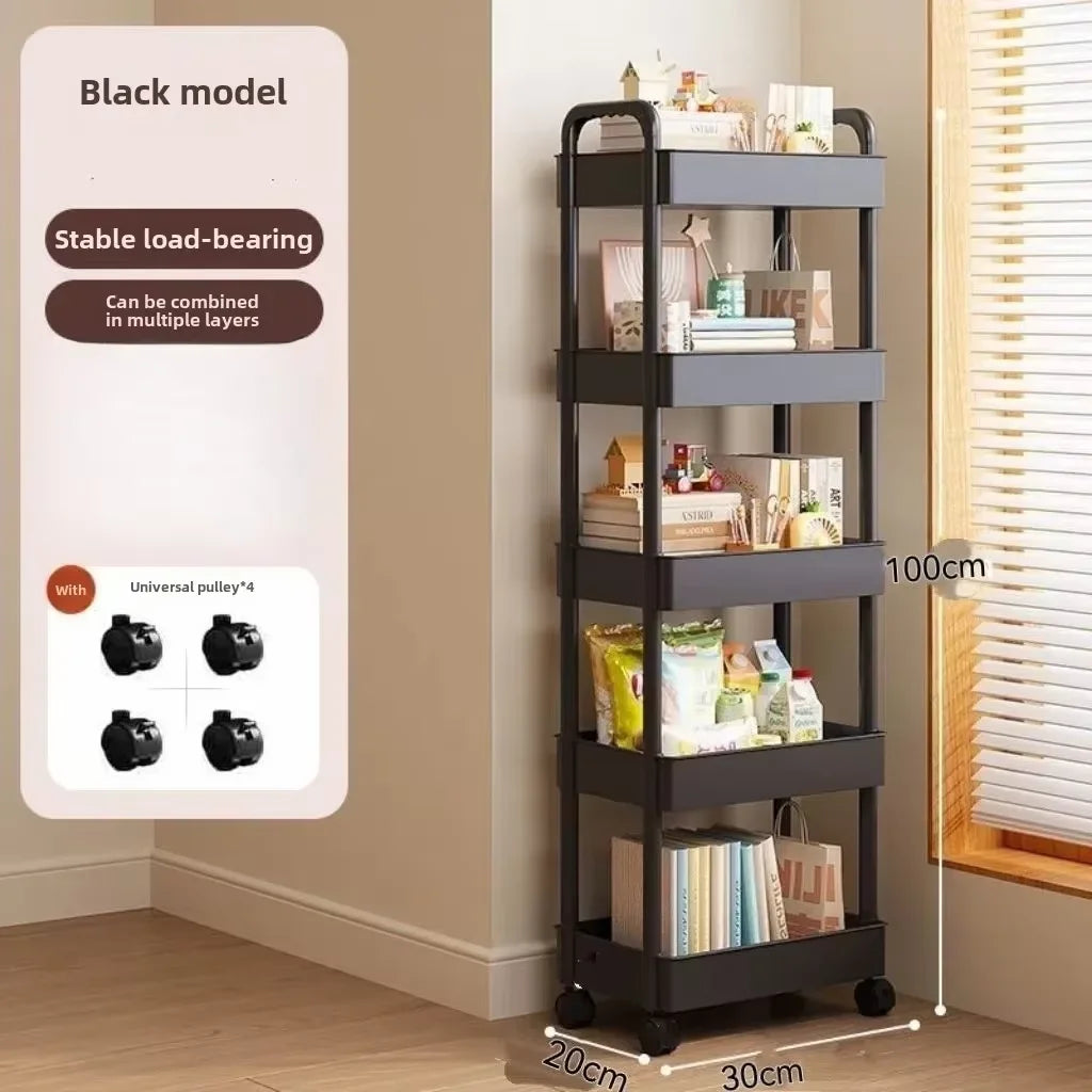 2026 New Multifunctional Storage Cart Open Shelves Book Display Living Room Kitchen Bedroom Home Decor Storage Organizer