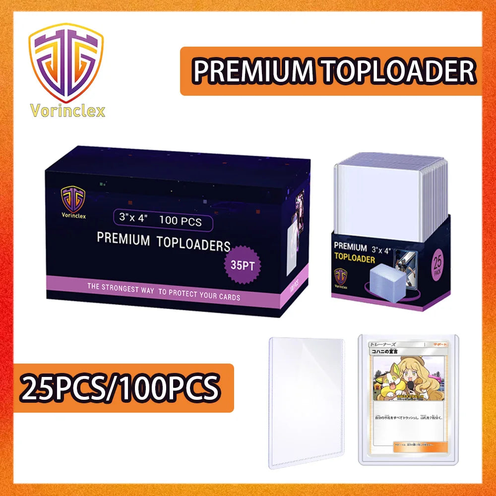 35PT Premium Toploader Card for Trading Sports Football and Game Cards 25pcs/100pcs Premium Clear Sleeves Card Holders