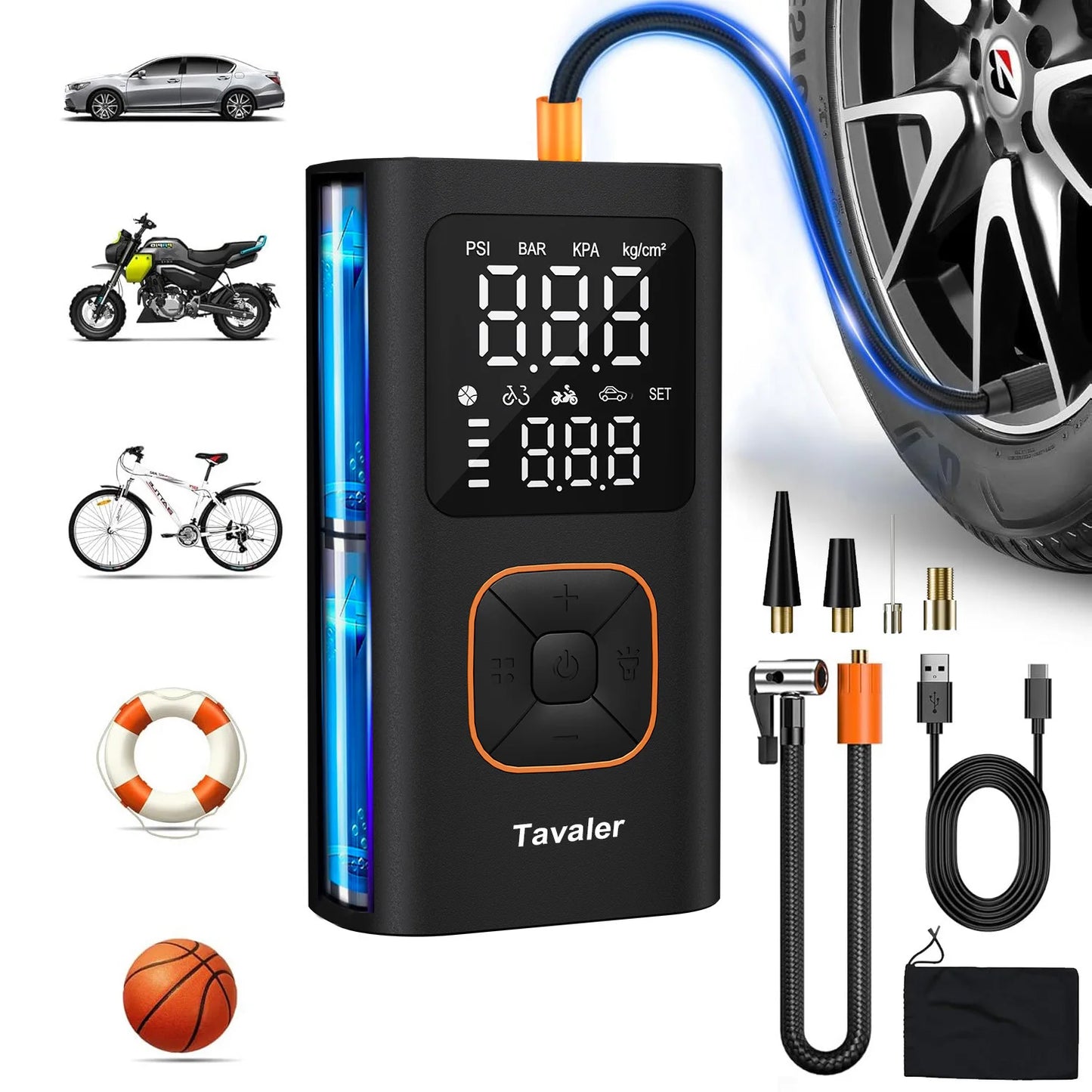 150psi Bicycle Pump Portable Wireless Digital Inflator with Schrader Presta Valve For Car Motorcycle Ball MTB Bike Accessories