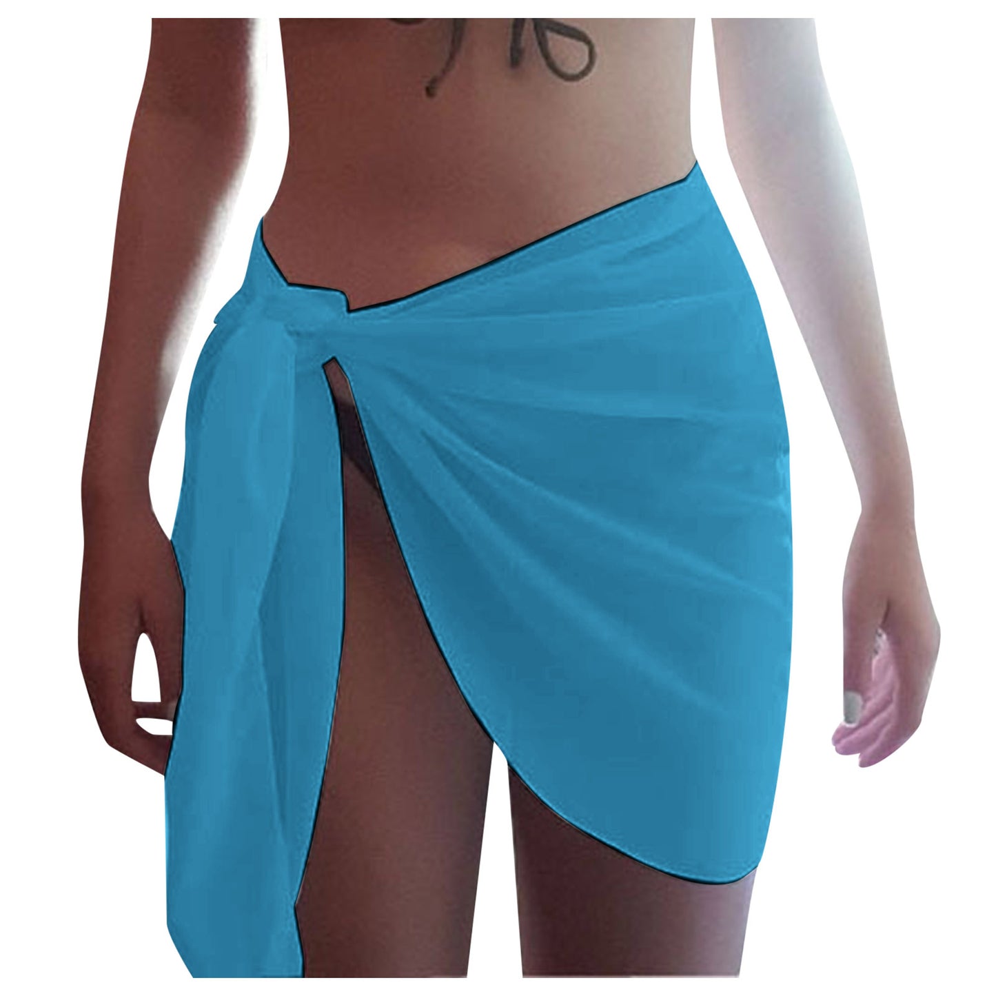 Women Cover Up Skirt Solid Color Swimsuit Female Side Knot Cover-Ups Summer Beach Dress Swimwear Bikini Cover Up пляжная одежда