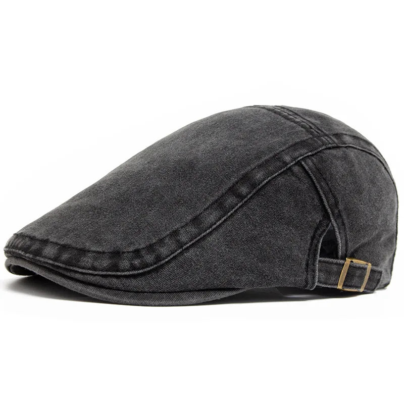 Hot sale Vintage Painter Beret Unisex Fashion Flat Visor Cap Casual Autumn Retro Cotton Solid Newsboy Hat Summer Adjustable