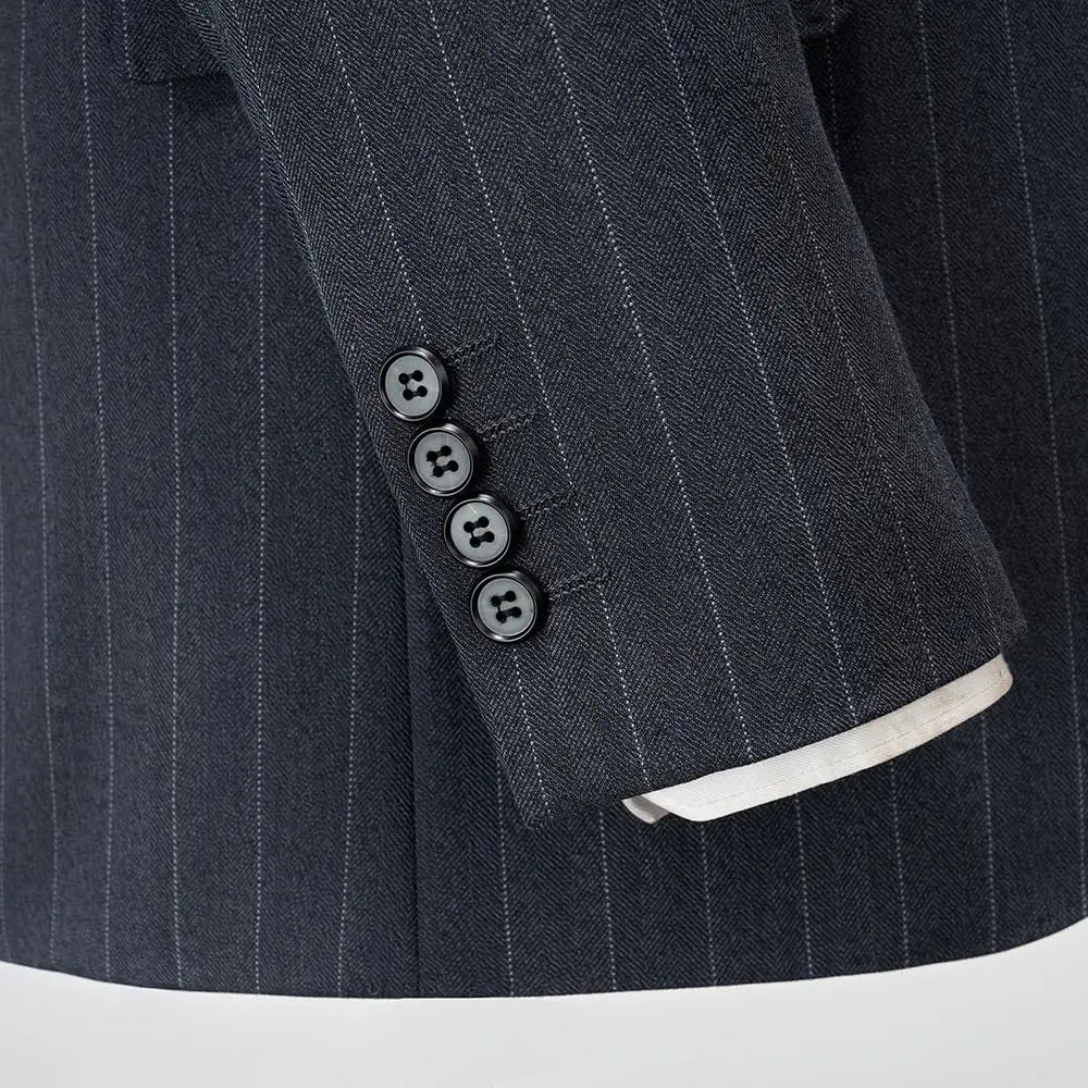 Men's 3-Piece Slim Fit Stripe Suit Blazer Jacket Vest Pants Set | Wedding Tuxedo Formal Business Prom Party US Size XXS-3XL
