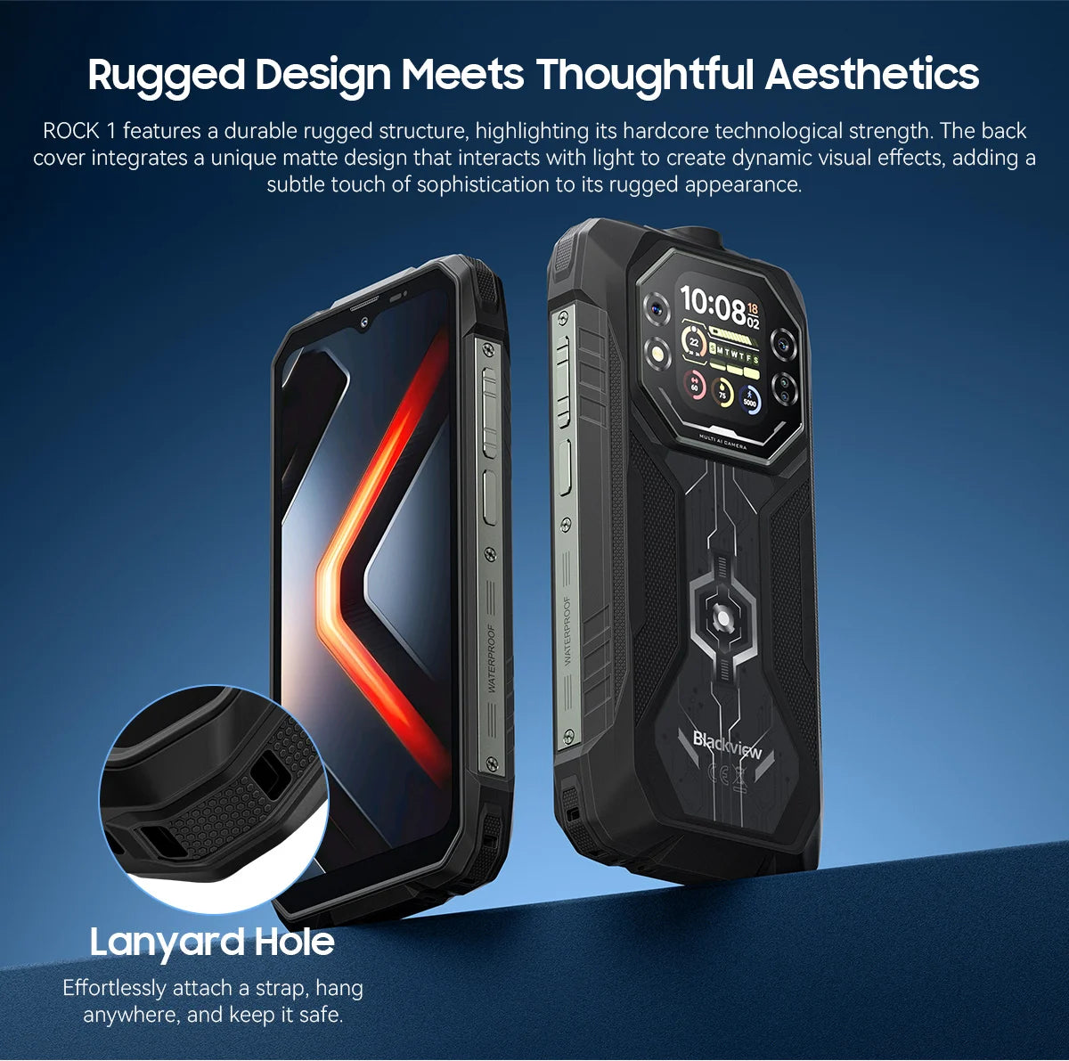 Blackview ROCK 1 AI Rugged Smartphone 6.56-inch 90Hz Display 256GB MediaTek Helio G81 Android 16 NFC Torch 15000mAh Cellphone