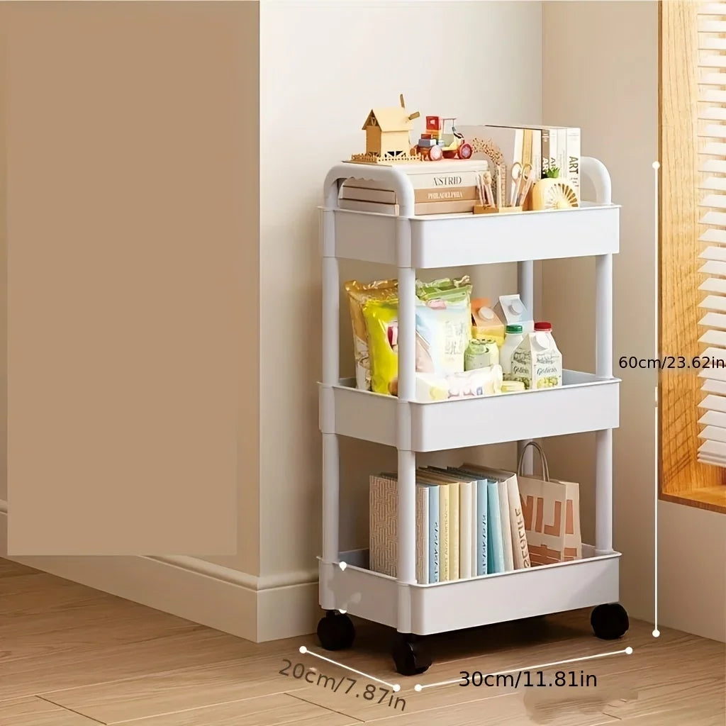 2026 New Multifunctional Storage Cart Open Shelves Book Display Living Room Kitchen Bedroom Home Decor Storage Organizer