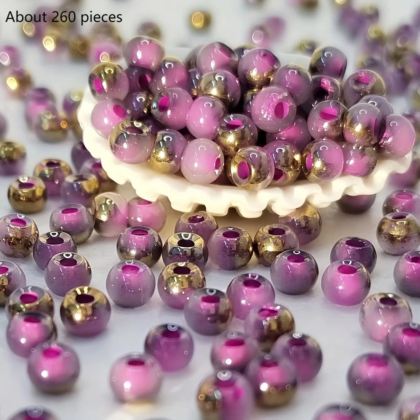 DIY handmade jewelry materials with round beads, colorful beading, accessories for making bracelets, earrings and necklaces