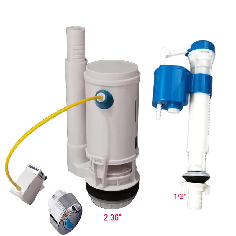 WETIPS Linear Control Toilet Fitting Outlet Valve Water Saving Flush Water Saving Flush Kit Toilet Tank Drain Fittings System