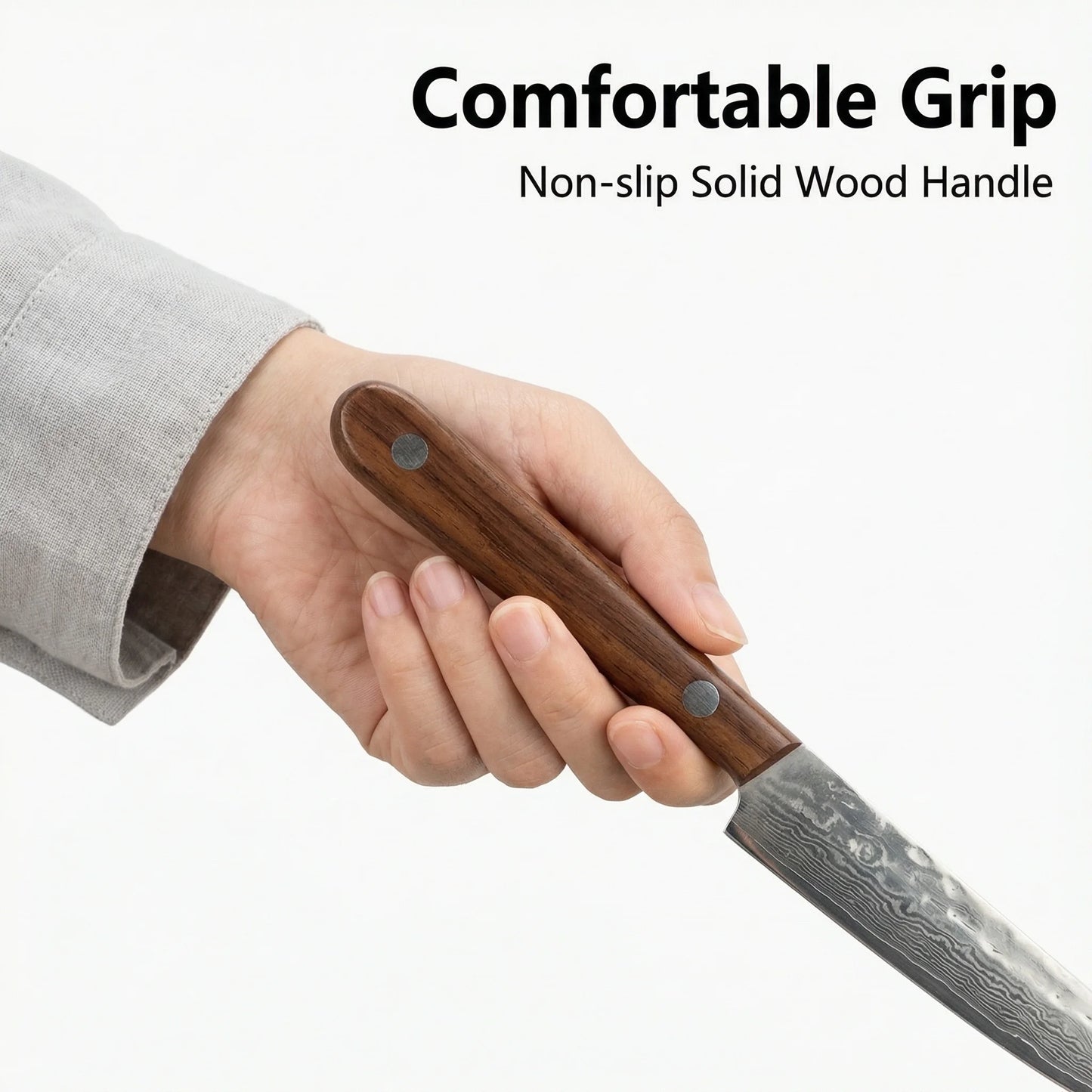 Premium 67-Layer Forged Damascus Steel Fruit Knife With Wooden Handle And Protective Sheath Meat Cutter Vegetable Slicer Knife