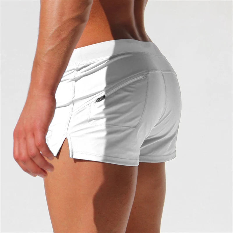 Men's Swimsuit 10 Color Back Pocket Design Quick-drying Beach Men's Boxer Shorts Summer Swimming Trunks