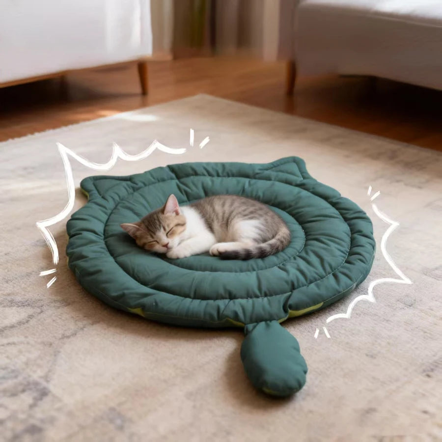 Dog Bed Mat for Sleeping, Big Face Cat Style Cat Bed Pad for All Seasons, Soft Breathable Washable Pet Cushion for Cats Dogs