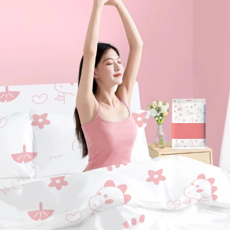 1/3 Pack Set Includes (1 Pillowcase + 1 Bed Sheet + 1 Duvet Cover) Disposable Bed Sheet, Duvet Cover, Pillowcase, Thickened Hotel Travel Bedding, Dirt-Resistant, Easy to Carry, a Blessing for Those Who Are Hygienic, No-Wash,