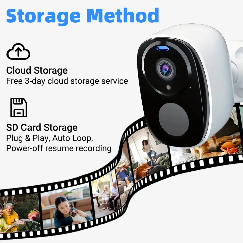 4G Security Cameras Wireless Outdoor 2K Rechargeable Battery Camera Home Surveillance No WiFi Needed PIR IP65 Work With O-kam Pr