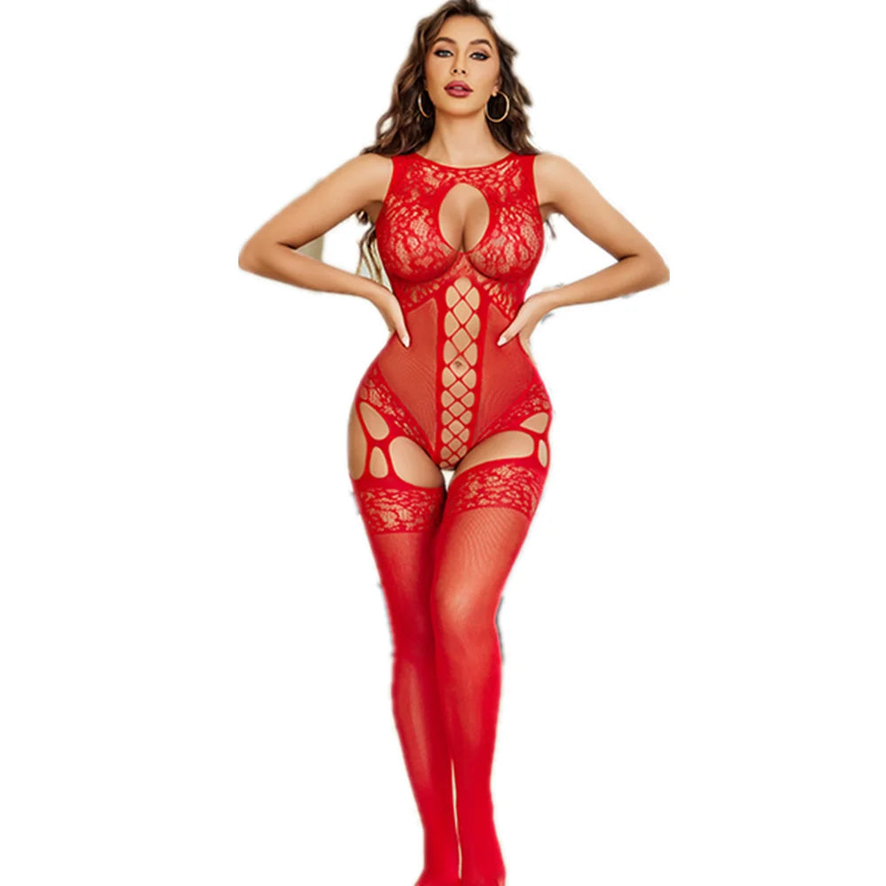 Sexy Lingerie for Women Hot Sexy Naughty Fishnet Lingerie Set Bodysuit Transparent Outfits Teddy Erotic Mesh Women's Lingerie