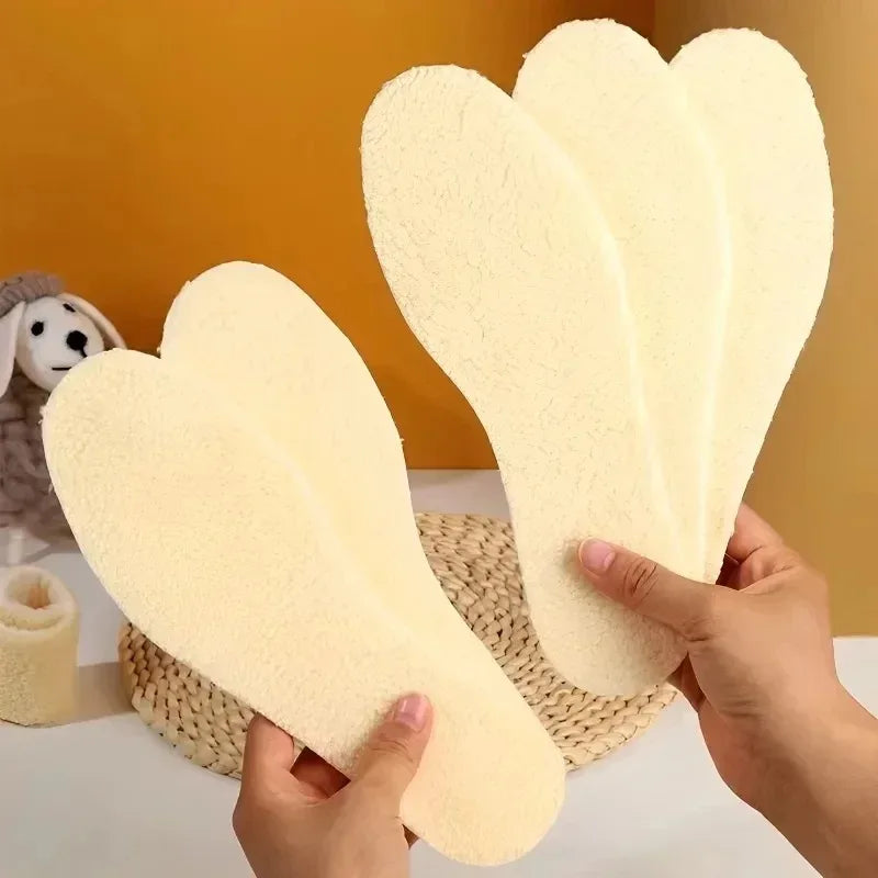 Natural Insoles Men Women Winter Keep Warm Insole Soft Thicken Shoepad Shoes Insert Thermal Shoe Pads