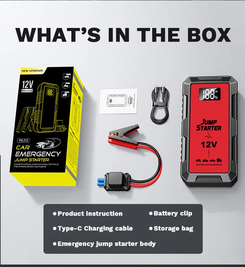 High-power Automobile Emergency Starting Power Supply  Screen Safety Hammer Car Starting Device Power Bank Accessories