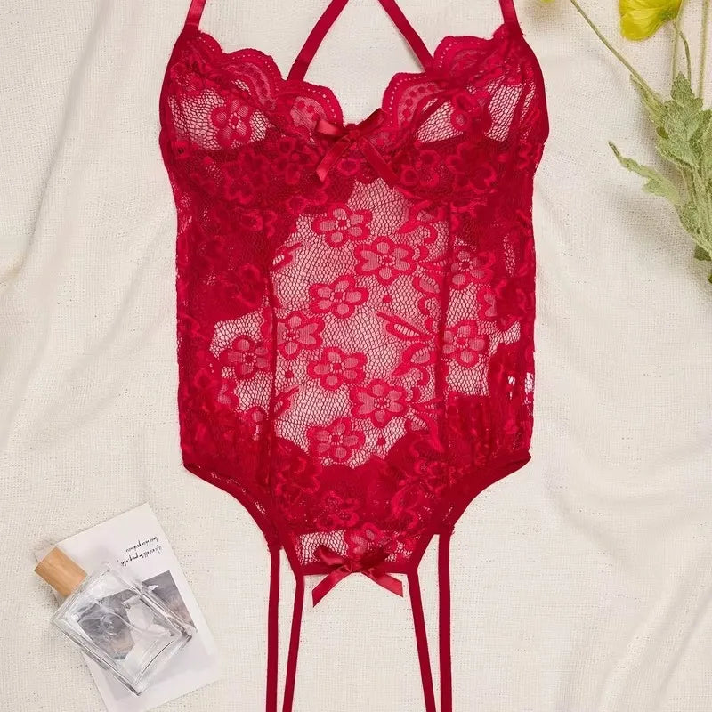 Transparent Sexy Lingerie For Women Sexsi Erotic Underwear Naughty Outfit Lace Open Crotch Porn Lingerie Set Bodysuit Lingerie