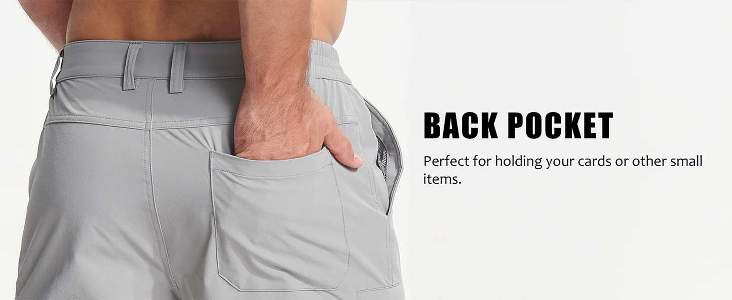 TACVASEN Waterproof Cargo Shorts Men's Summer Quick Dry Hiking Shorts Outdoor Multi-pockets Camping Training Work Shorts Man
