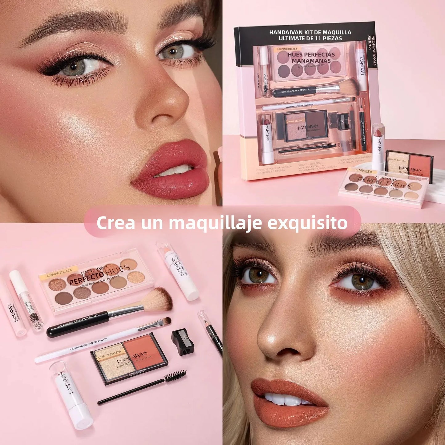 Professional Makeup Kit 11 Pieces Shadow Contour Blusher Set Waterproof Highly Pigmented Smudge Proof Face Cosmetics Collection