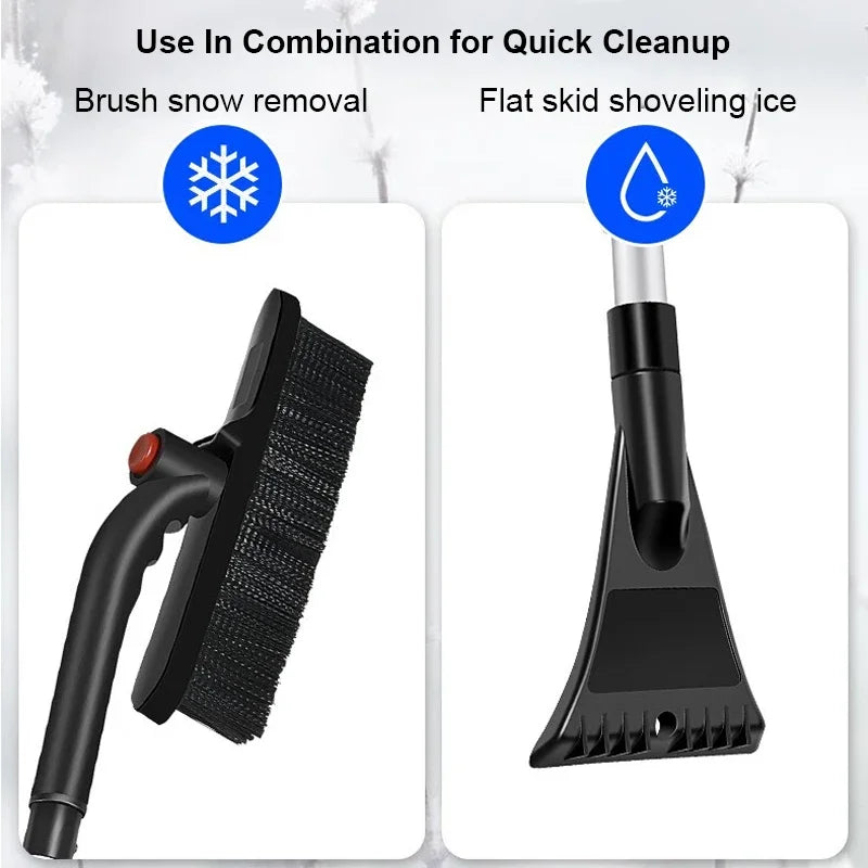 Extendable Car Snow Shovel Ice Scraper Winter Auto Windshield Cleaner Brush Detachable Broom Snow Removal Tool Accessories