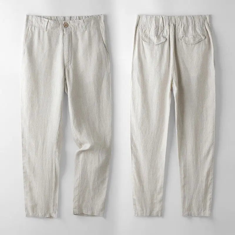 2026Summer Linen Suit Sets Men's Blazers Pants Suit Loose Casual High Street Sunscreen Jackets Long Trousers Set Male Clothes