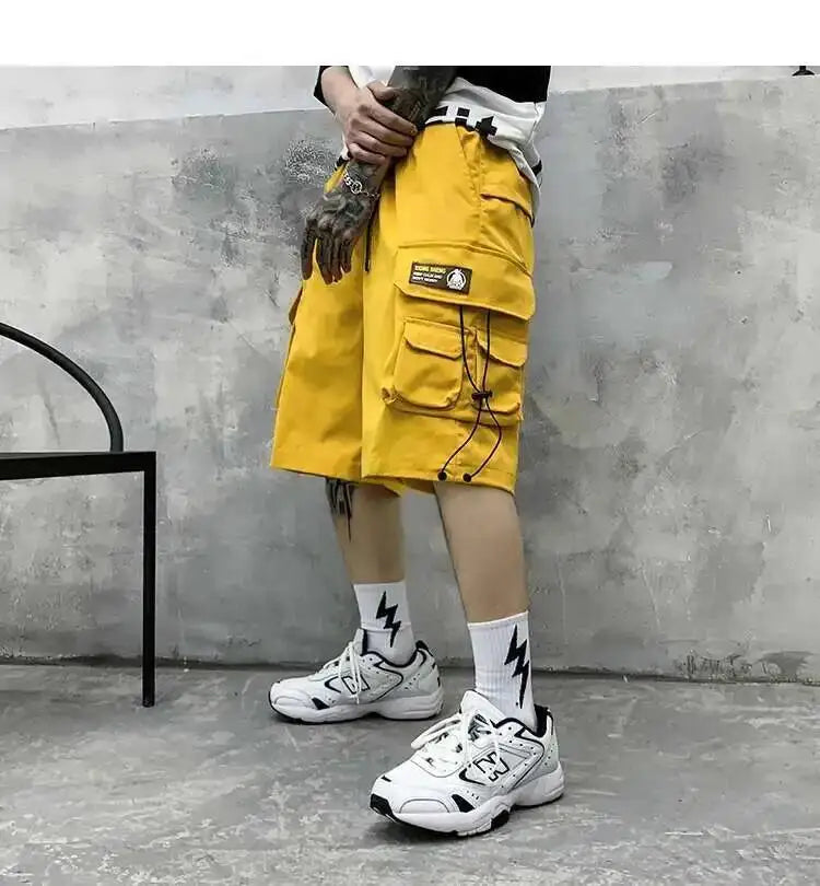 HKSH Summer Men's Workwear Shorts Trendy Brand Ins High Street Loose Outerwear Knee-length Pants Trendy Straight Pockets HK0673