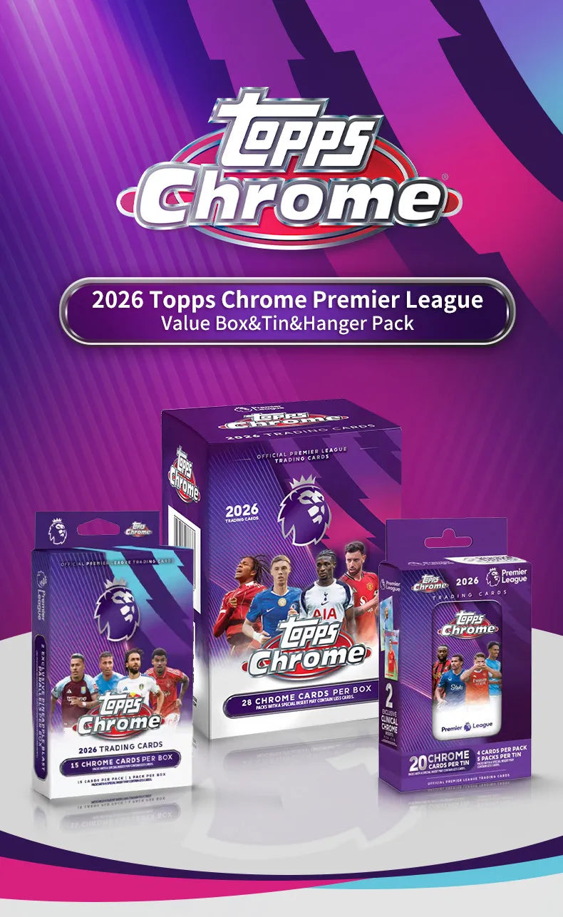2026 Topps Premier League Chrome English Premier League Soccer Star Cards Game Collection Cards Toy Gift