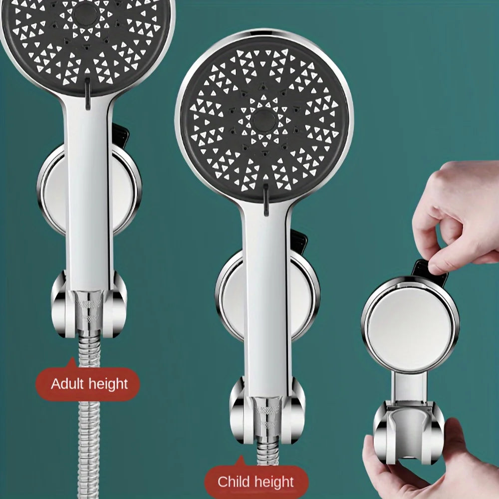 Bath Shower Holder Support Mural Douche Suction Cup Adjustable Handheld Wall Mounted Large Shower Head Supports Relocatable