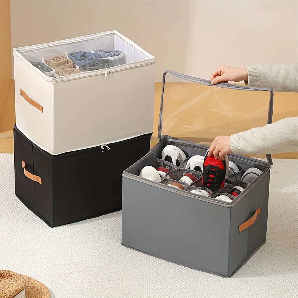 1pcs Shoe Organizer for Closet Foldable Oxford Fabric Shoe Storage Box for Sneakers Sandals for Clothes Shoe Storage Organizer