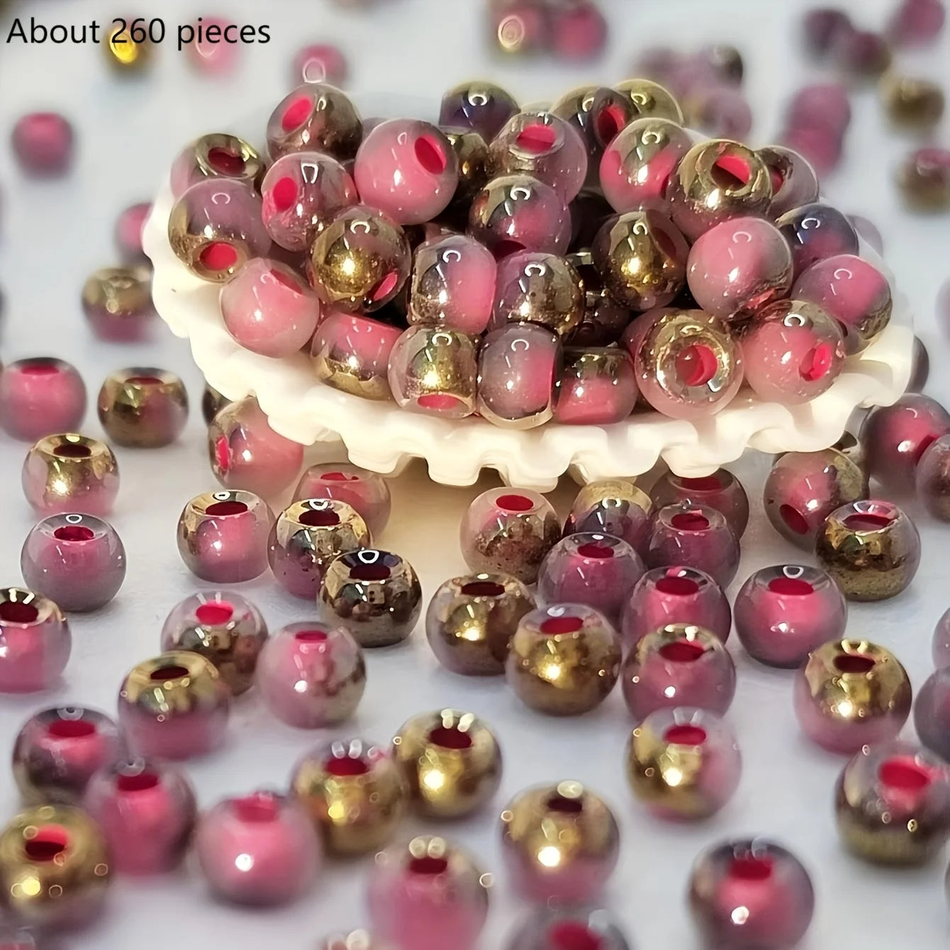 DIY handmade jewelry materials with round beads, colorful beading, accessories for making bracelets, earrings and necklaces