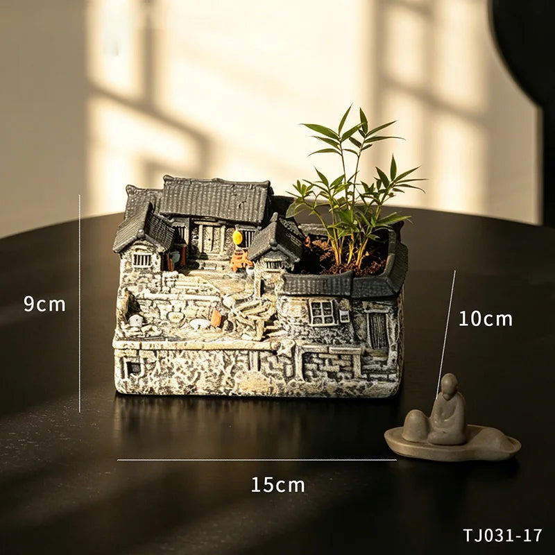 Micro Landscape Decoration Ornament Retro and Nostalgic House Ornament Home Living Room Bedroom Decoration Gift for Friends